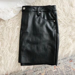 Faux Black Leather Skirt